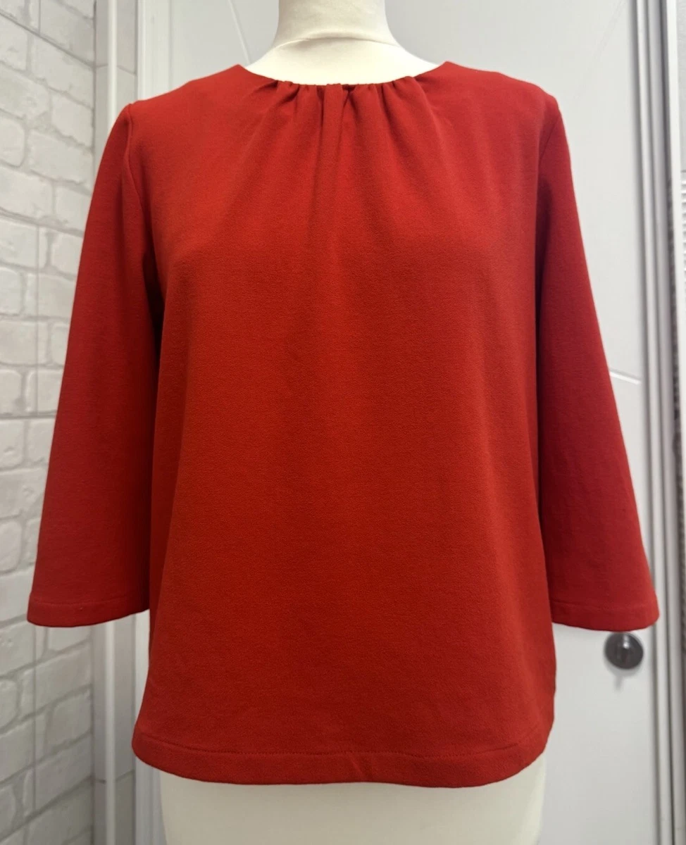 Chemisier Vintage Rouge Jaeger UK - Taille S, Pois, Manches Longues, Parfait Pour Le Bureau