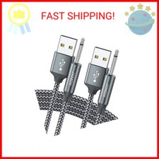 JXMOX USB Charger Cord 2.5mm, 2-Pack 3ft Replacement DC Charging Cable Grey