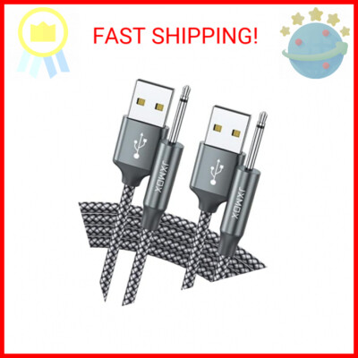 JXMOX USB Charger Cord 2.5mm, (2-Pack 3ft) Replacement DC Charging Cable (Grey)
