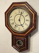 Antique 1880’s Seth Thomas Drop Octagon Schoolhouse Regulator Clock