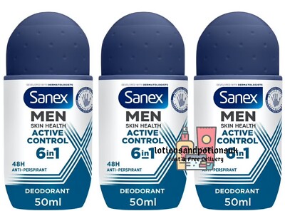 Sanex Men Active Control Roll-On Deodorant – Für Männer, 50 Ml, Effektiver 24h Schutz Gegen Schweißgeruch