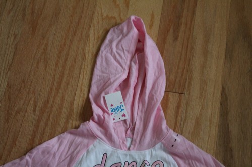 New Justice Girls Dance Makes Me Happy Pink Black and White Hoodie Shirt Size 5 - Picture 5 of 9
