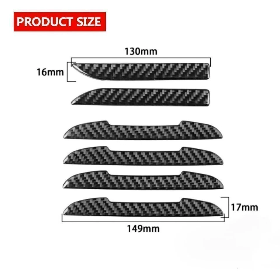 6X Rearview Mirror Car Anti-Scratch Strip Carbon Fiber Protector Four Season Kit - Image 4 of 4