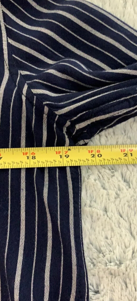 Universal Thread blue stripe button down hi lo top - image 5