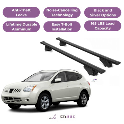 ERKUL Roof Rack Cross Bars for Nissan Rogue 2008-2013 for Raised