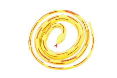 Corn Snake Coiled Yellow  Brown Rubber Realistic Hand Painted Toy 40'' F3579B355