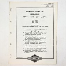 Vintage 1973 Briggs & Stratton 60700-60797 61700-61797 Illustrated Parts List