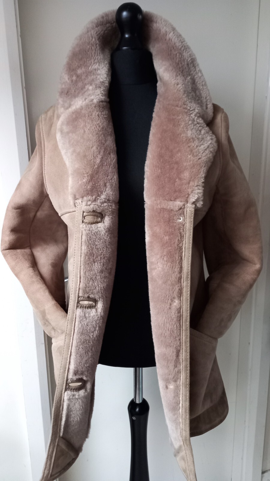 Vintage Lakeland Real Sheepskin Coat Shearling Jacket Ladies Womens Sze