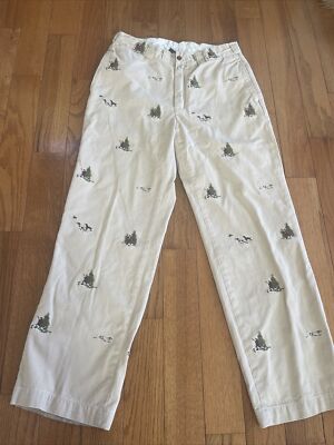 レア品 Polo by Ralph Lauren CHINO30/30 デコ 174 Polo Ralph Lauren Men's 31x30 Khaki Embroidered Hunting Dogs