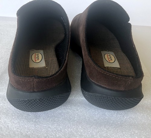 Talbots Womens Brown Leather Suede Clogs 5 1/2 Klaus 5.5 Mules - Picture 5 of 11