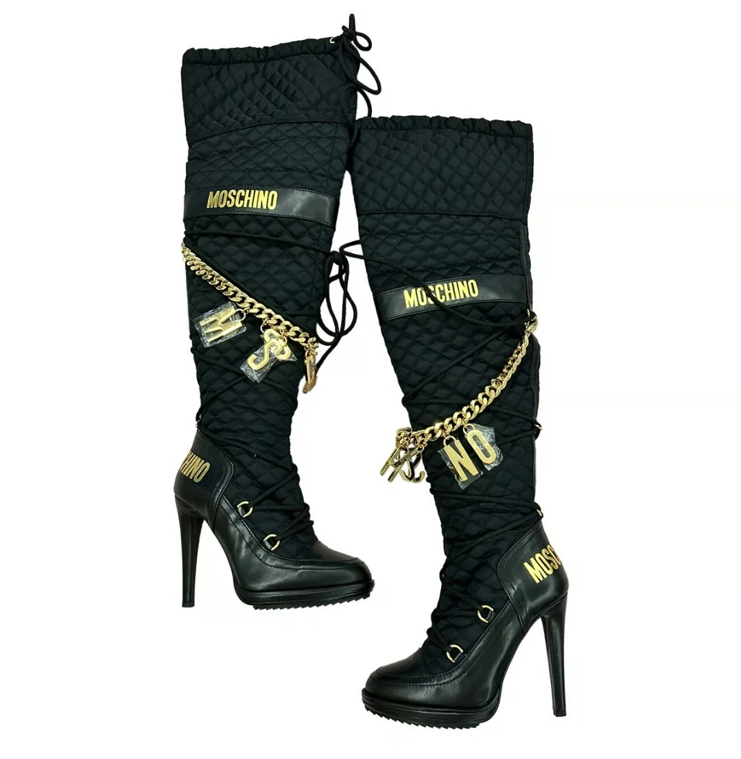 Moschino thigh high sales boots
