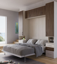 ARMADIO PONTE C/MOBILE LETTO MATRIMONIALE A SCOMPARSA PISTONI A GAS NEW COLOR 48