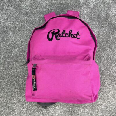 RATCHET CLOTHING PINK BACKPACK RUCKSACK EMBROIDERY LOGO RARE  display picture 3