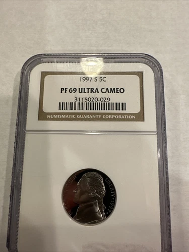 1997-S 5c NGC PF69 Ultra Cameo Proof Jefferson Nickel Certified NGC #3115020-029