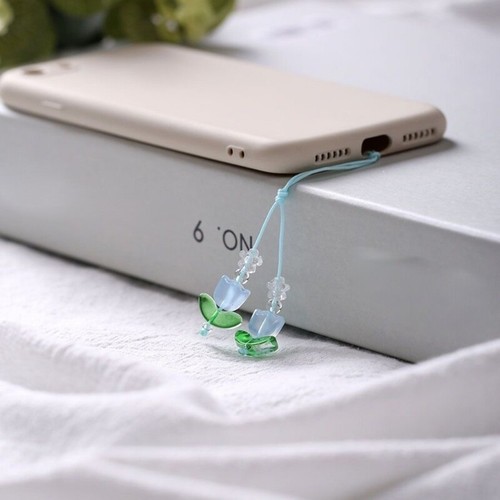 Tulips Phone Lanyard Flower Shape Keychain Pendant Practical Phone Attachment - Zdjęcie 4 z 8
