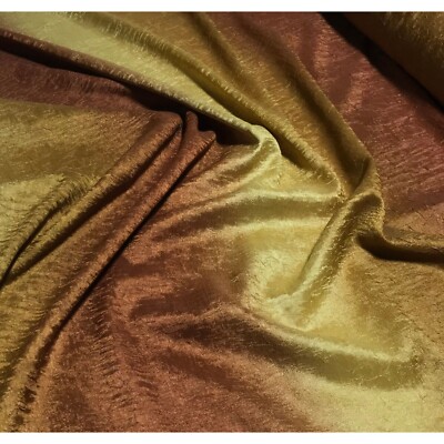 Ombre Gold Rust Copper Crushed Tergalet Fabric - Polyester 108'' wide