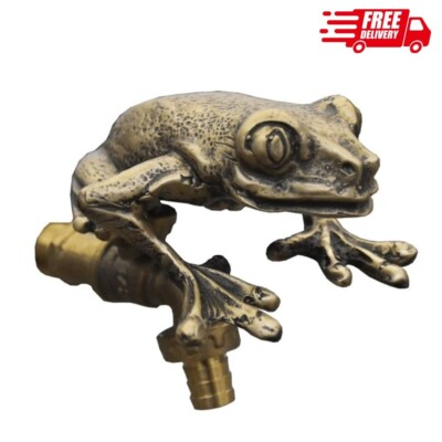#ad Brass Garden Tap Frog Spigot Faucet Yard Vintage Water Home Decor Outdoor Living $103.01
