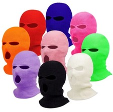 3 Hole Winter Knitted Full Face Cover Ski Mask Outdoor Balaclava Warm Beanie Hat