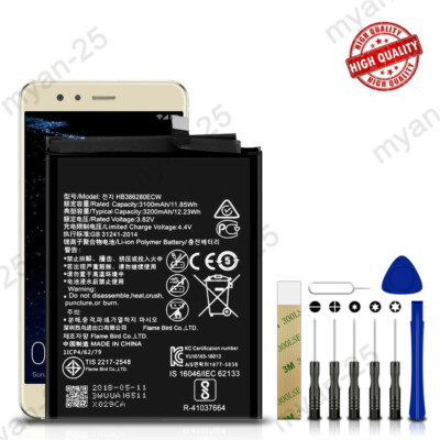 For Huawei P10 VTR-AL00 VTR-L09 L29 L29B Replacement Battery HB386280ECW Tools