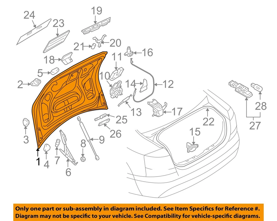 Used Deck Lid fits: 2006 Audi A6 Sdn Grade A Foto 3 de 4