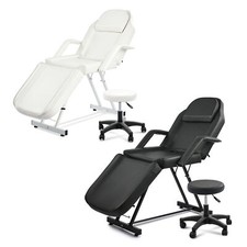 Massageliege mit Stuhl Kosmetikliege Tattooliege Therapieliege schawarz DE