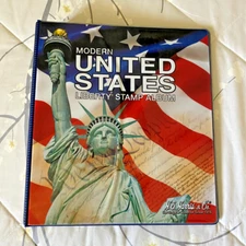 Four HE Harris Stamp Album Modern US Liberty Binders 2.5 Inch 3-Ring, Good Deal!