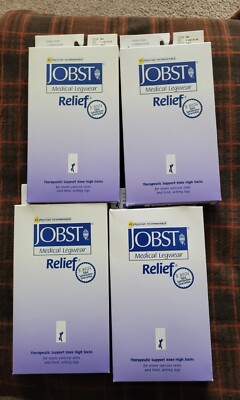 4 PAIR JOBST COMPRESSION KNEE SOCKS BLACK XL NIB