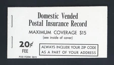 US BOB STAMPS  SC#QI2 20¢ PARCEL POST INSURANCE STAMP RED MR ZIP MNH OG