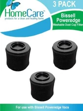 Home Care Bissell Poweredge Washable Dust Cup Filter 3 Pack