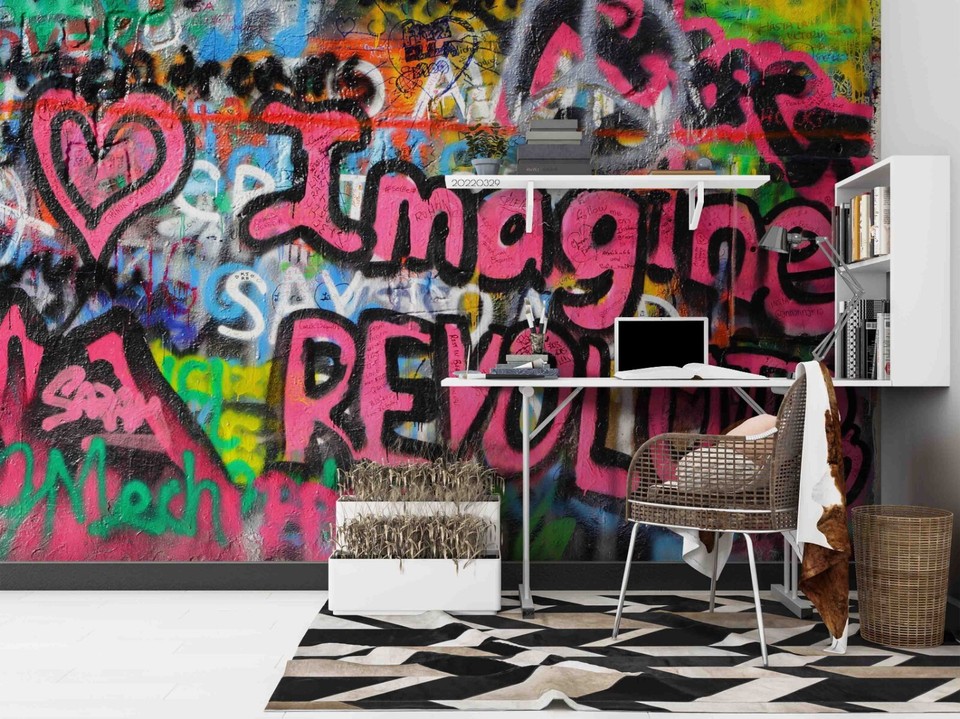 3D Text Love Graffiti Wallpaper Wall Murals Removable Wallpaper eBay