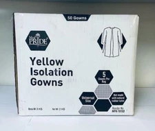 MedPride Protective Isolation Gown Yellow-Universal, 50 Units-10/5/CS, MPR-70103