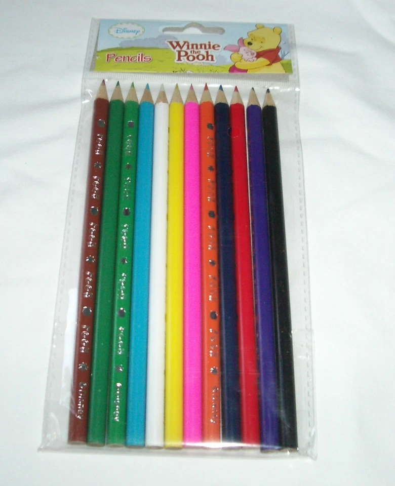 12 piezas Lápiz para colorear de madera Winnie the Pooh Disney fiesta favor suministros escolares Foto 3 de 4