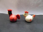 (2) vintage Fisher-Price Little People red Rooster & chicken Animal figures