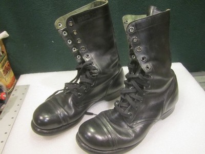 BFG GOODRICH MILITARY BOOT ARMY CAP TOE BLACK - MEN 10 R - WELL BROKEN IN