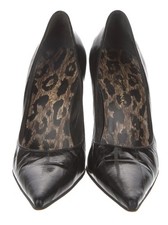 Dolce & Gabbana Classic Black Leather Pumps Women's Size: 8.5 Heels: 3.5"