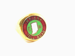 pre-owned Indiana Toll Road souvenir adjustable metal ring (size 7.5)