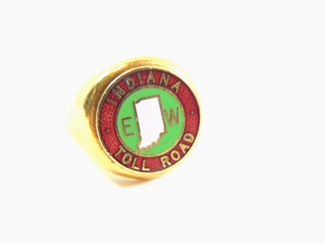pre-owned Indiana Toll Road souvenir adjustable metal ring (size 7.5)