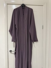 Ladies Purple Abaya jalabiya W  Rhinestones Moroccan/gandorakaftan Eid Abaya 58