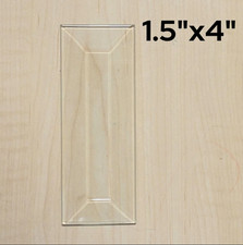 1 1/2" x 4" Rectangles Clear Beveled Glass 1.5 x 4 inch  30 Pack