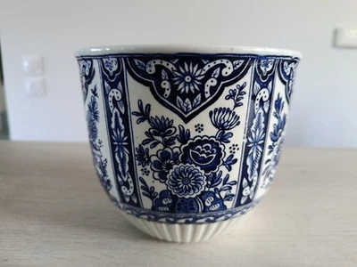 Cache-pot, jardinière, pot de fleur vintage signé Delfts - Photo 1/4