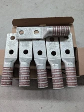 Burndy YA342N 6-Pack 500 kcmil Copper Compression Lug 2-Hole Long Barrel 1/2"