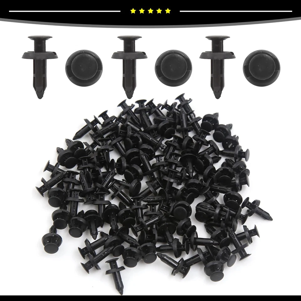 100x Clips para 6mm Agujero Plástico Retenedor Guardabarros Parachoques Push Pin Sujetador Foto 4 de 4