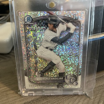 ASHLY ANDUJAR 233/299 BOWMAN CHROME PROSPECTS SPECKLE REFRACTOR RC ROCKIES 2025