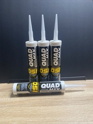 (4) QUAD Max 9.5 Oz. White #001 Exterior, Window, Door, & Siding Caulk Sealant