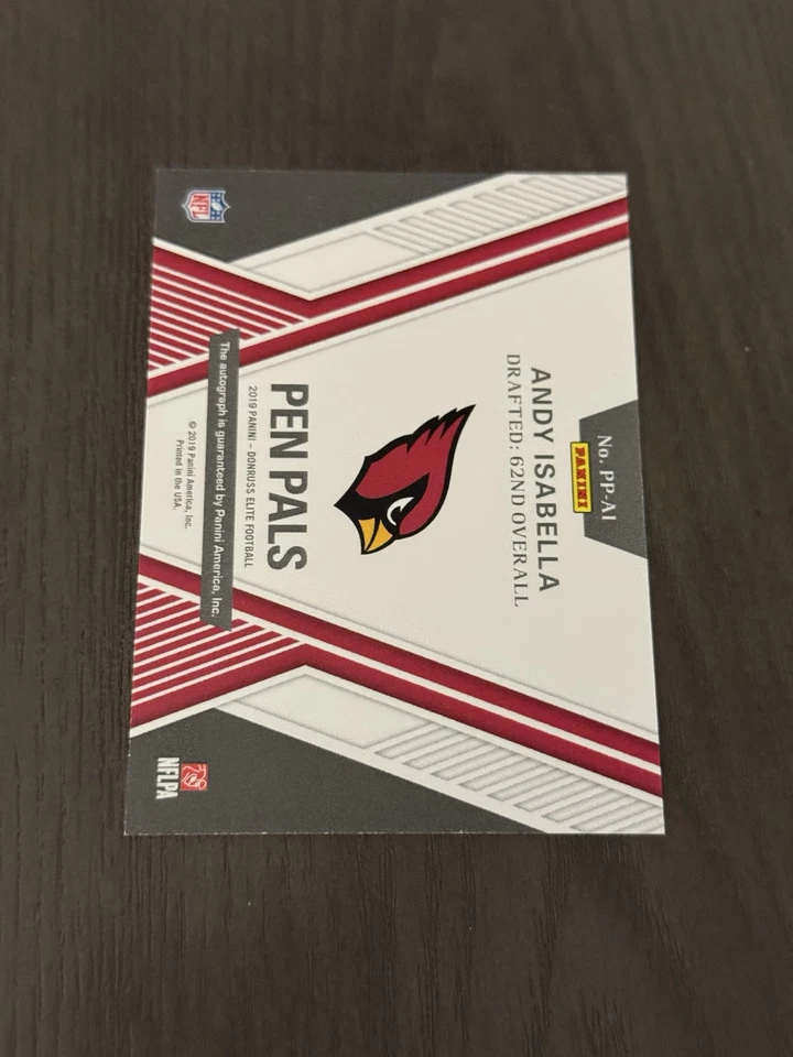 2019 Panini Donruss Elite Pen Pals Autographs PP-AI ANDY ISABELLA Auto ROOKIE RC - Image 2 of 2