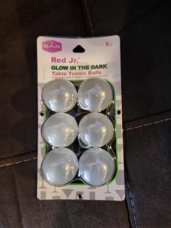 Glow In The Dark Ping Pong Balls Red Jr Table Tennis Balls 40 mm 6 Pack New