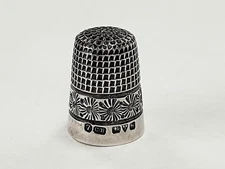 SUPERB ANTIQUE EDWARDIAN HM SOLID SILVER SIZE 7 SEWING THIMBLE/CH 1909 5.7 g