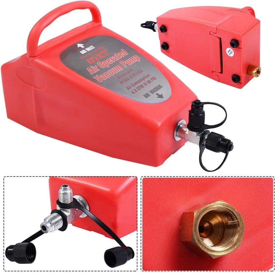 Bomba de vacío de aire acondicionado neumática 4,2 CFM herramienta de sistema de refrigeración de climatización automática Foto 4 de 4