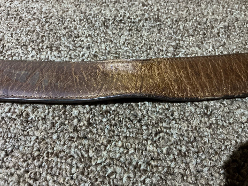 Пояс Lucchese Classic 38 W2241 гладкая бешеная собака козлиная кожа 1 1/2 дюйма западный Техас - Изображение 3 из 4