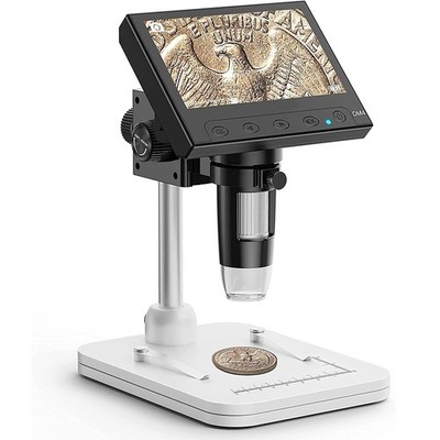 Digital USB Microscope 4.3'' 1000x Coin Magnifier 8 LED Light Soldering 2200mAh
